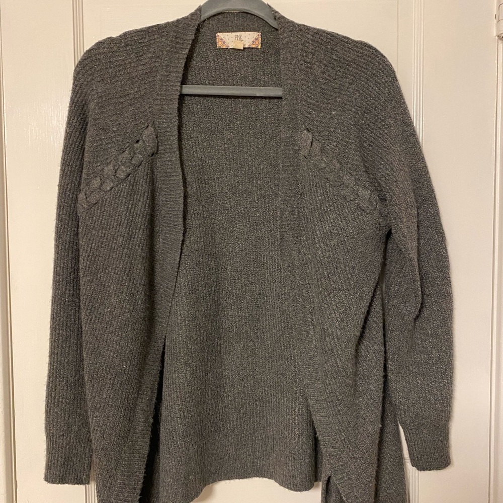 Pink Rose Grey sweater cardigan